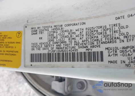 2002 Lexus Rx 300 from USA, damaged, VIN JTJGF10U820140495